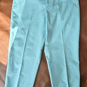 Anne Klein Sport Stretch Capris "Cool Water" Blue Size 10 NWT